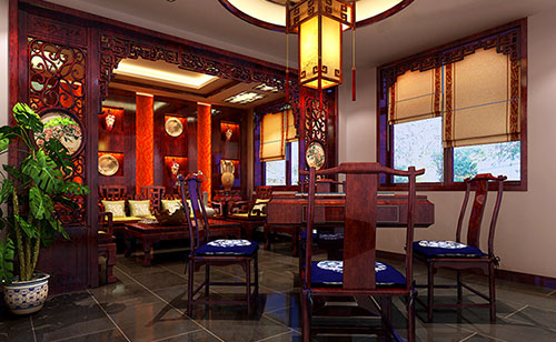 横县古典中式风格茶楼包间设计装修效果图